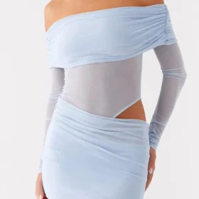 Women Mesh Off Shoulder Mini dress